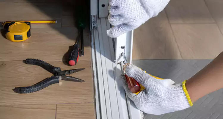Backyard Sliding Door Track Repair in Coral Terrace, FL